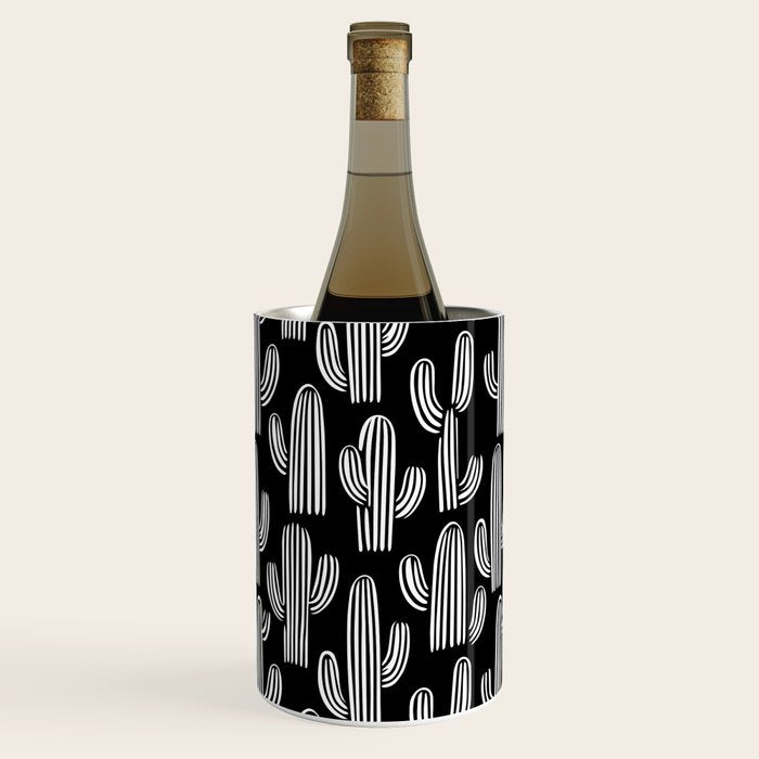 Cactus plant doodle art pattern Wine Chiller Gallery Image 1