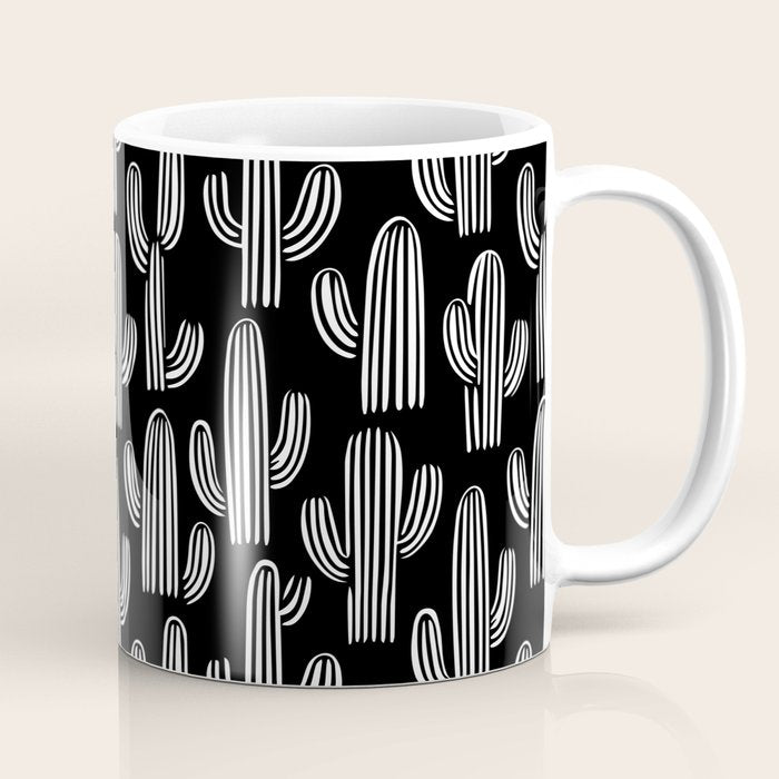 Cactus plant doodle art pattern Coffee Mug Gallery Image 1