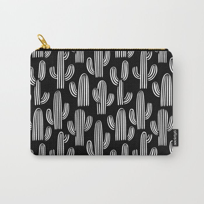 Cactus plant doodle art pattern Carry All Pouch Gallery Image 1