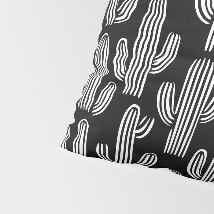 Cactus plant doodle art pattern Pillow Sham Gallery Image 4