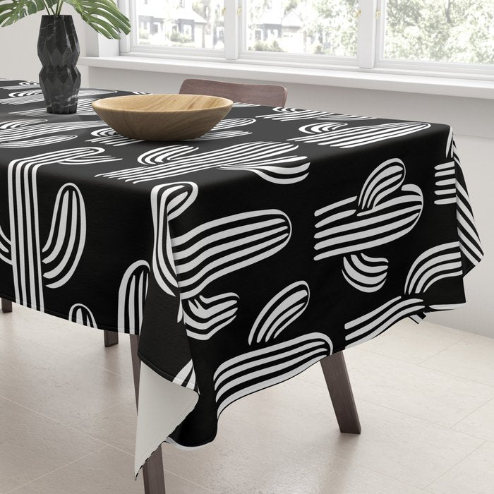 Cactus plant doodle art pattern Tablecloth Gallery Image 3