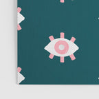 Evil Eye Dots - Teal & Pink Poster Gallery Image 3
