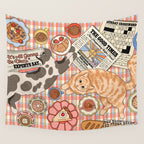 Breakfast With Cats Wall Tapestry Gallery Image 4