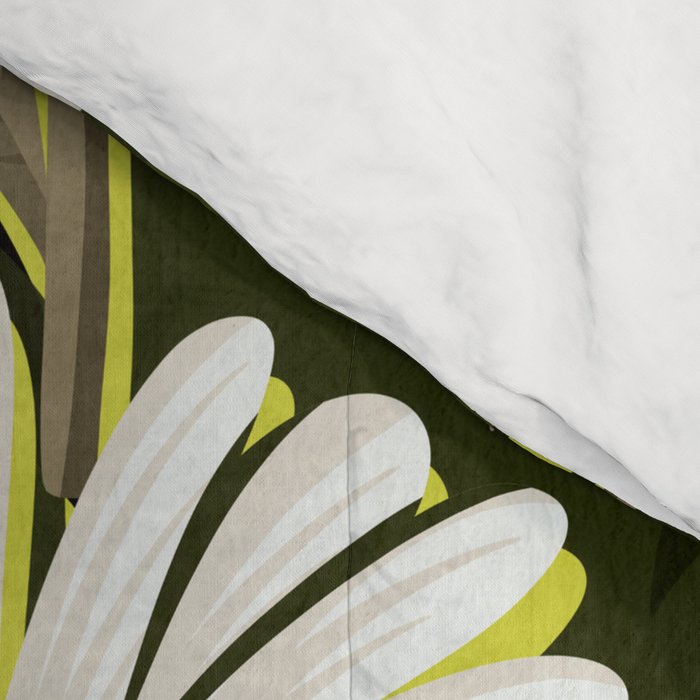 Drippy Daisy Dreamscape - Pink on Olive Comforter Gallery Image 4