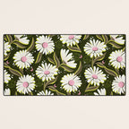 Drippy Daisy Dreamscape - Pink on Olive Desk Mat Gallery Image 3