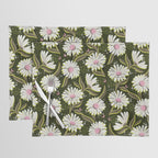 Drippy Daisy Dreamscape - Pink on Olive Placemat Gallery Image 1