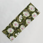 Drippy Daisy Dreamscape - Pink on Olive Yoga Mat Gallery Image 1