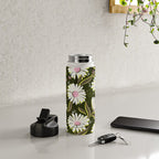 Drippy Daisy Dreamscape - Pink on Olive Water Bottle Gallery Image 4
