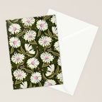Drippy Daisy Dreamscape - Pink on Olive Stationery Card Gallery Image 2