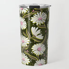 Drippy Daisy Dreamscape - Pink on Olive Travel Mug Gallery Image 1