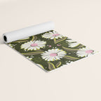 Drippy Daisy Dreamscape - Pink on Olive Yoga Mat Gallery Image 2