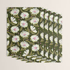 Drippy Daisy Dreamscape - Pink on Olive Wrapping Paper Gallery Image 3