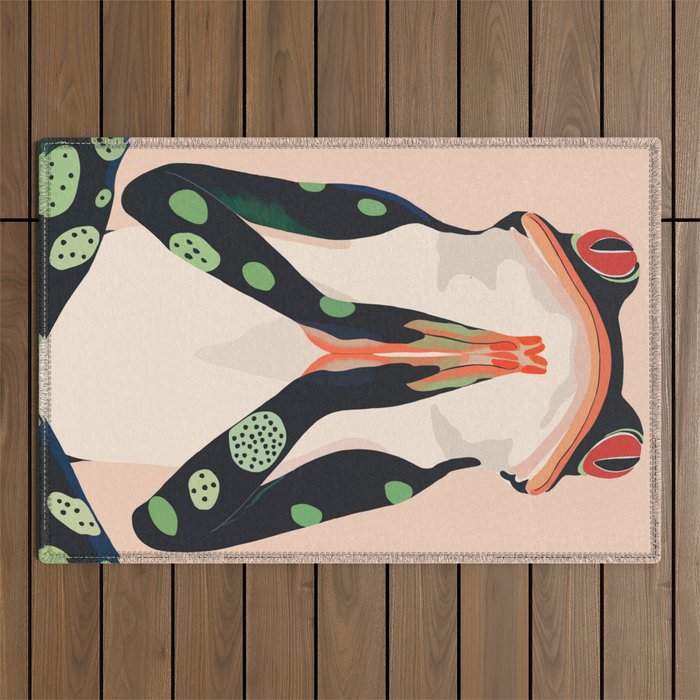 Yoga Frog Outdoor Rug Gallery Image 1