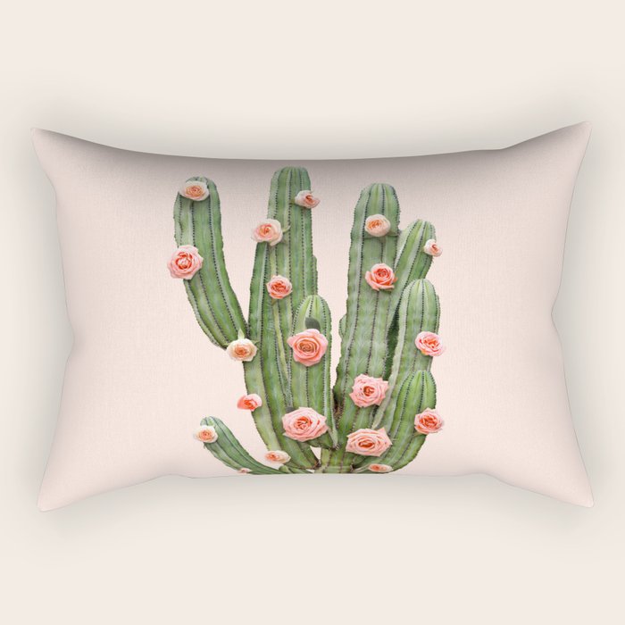 CACTUS AND ROSES Rectangular Pillow Gallery Image 1