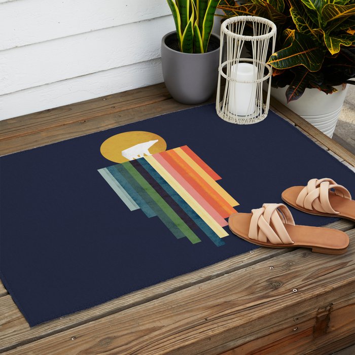 Polar bear on ice cream Outdoor Rug Gallery Image 2