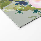 Festive, Floral Watercolor Rose Bouquet, Green and Pink Welcome Mat Gallery Image 2