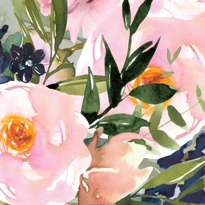 Festive, Floral Watercolor Rose Bouquet, Green and Pink Coffee Mug Gallery Image 2