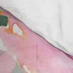 Festive, Floral Watercolor Rose Bouquet, Green and Pink Comforter Gallery Image 4