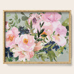 Festive, Floral Watercolor Rose Bouquet, Green and Pink Serving Tray Gallery Image 1