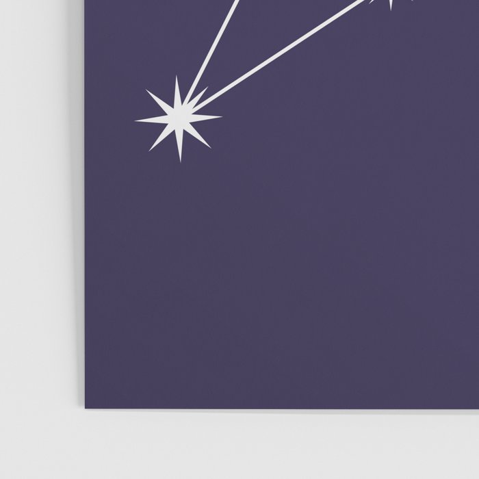 Leo Zodiac Star Constellation Line Art Dark Purple Poster Gallery Image 3