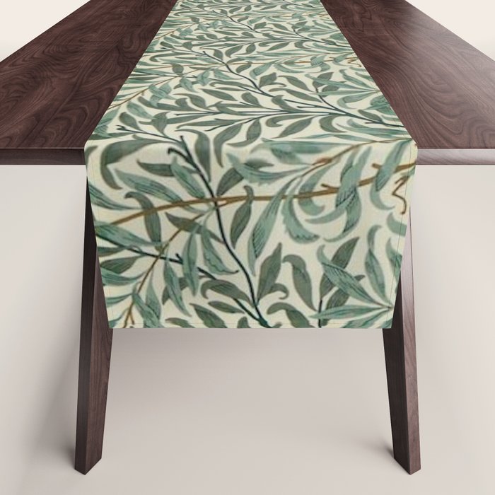 William Morris Willow Bough Cream Green Table Runner Gallery Image 1