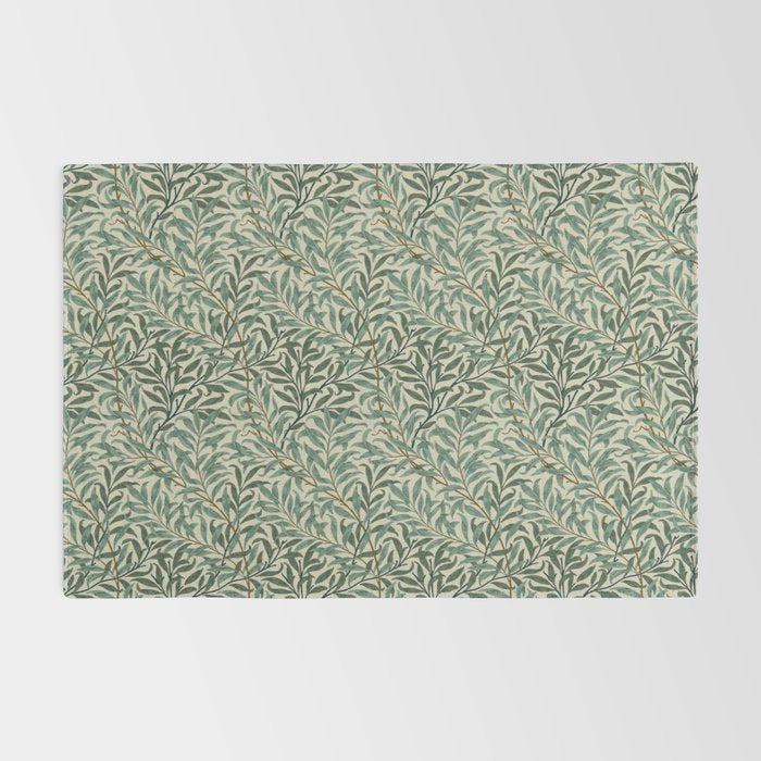 William Morris Willow Bough Cream Green Rug Gallery Image 2