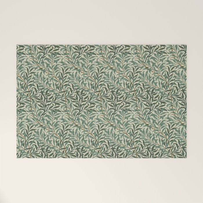 William Morris Willow Bough Cream Green Welcome Mat Gallery Image 1