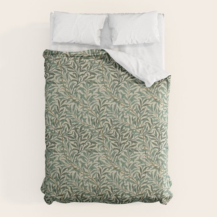 William Morris Willow Bough Cream Green Comforter Gallery Image 6