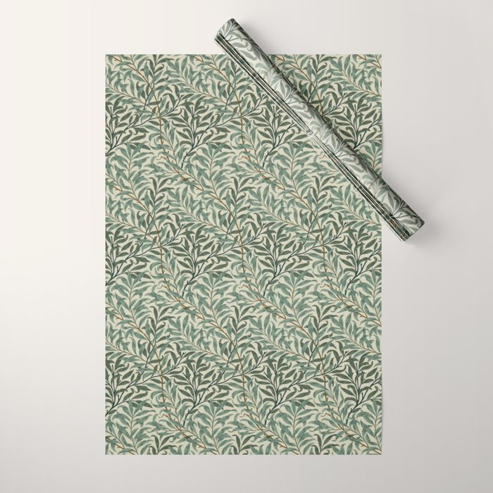 William Morris Willow Bough Cream Green Wrapping Paper Gallery Image 1