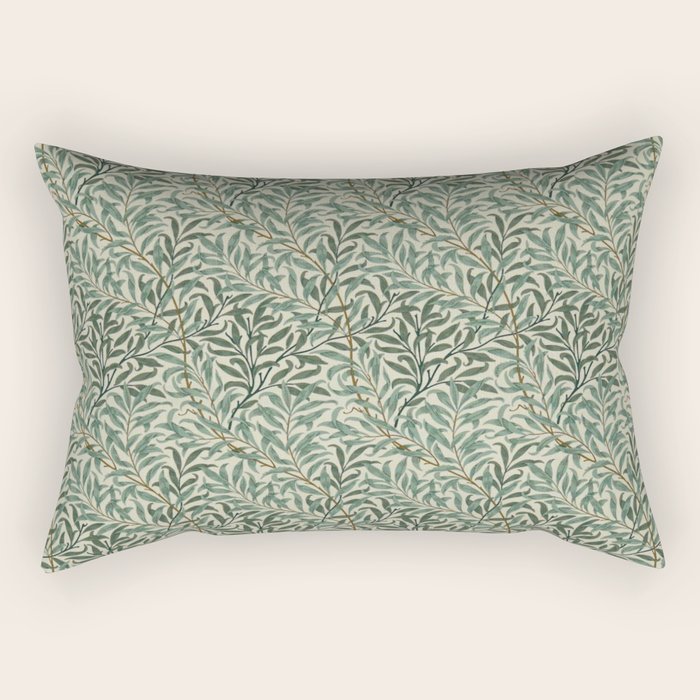 William Morris Willow Bough Cream Green Rectangular Pillow Gallery Image 1