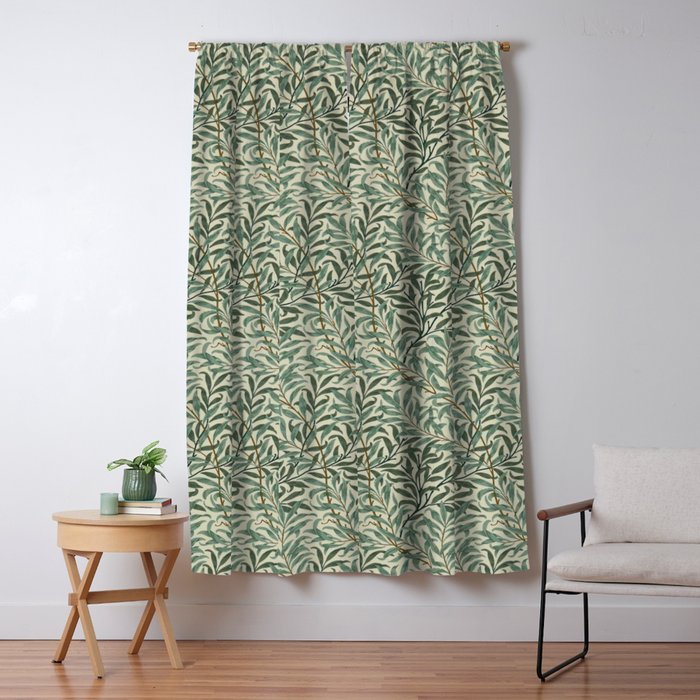 William Morris Willow Bough Cream Green Window Curtain Gallery Image 5