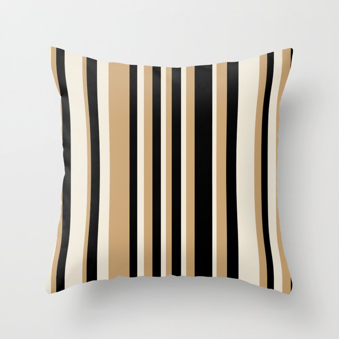 Classic Stripes VII - Neutral Vintage Throw Pillow Gallery Image 6