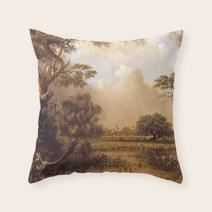 The Great Florida Marsh 1886 By Martin Johnson Heade | Reproduction Throw Pillow Gallery Image 6