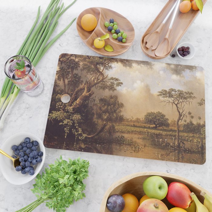 The Great Florida Marsh 1886 By Martin Johnson Heade | Reproduction Cutting Board Gallery Image 2
