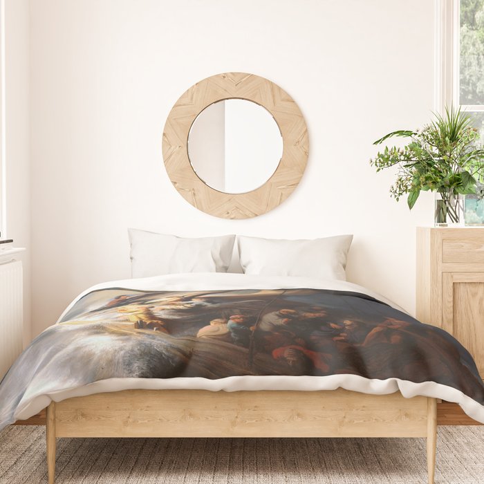 Stolen Painting - The Storm on the Sea of Galilee by Rembrandt Duvet Cover Gallery Image 3
