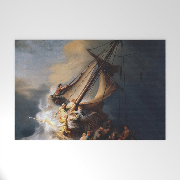 Stolen Painting - The Storm on the Sea of Galilee by Rembrandt Welcome Mat Gallery Image 1