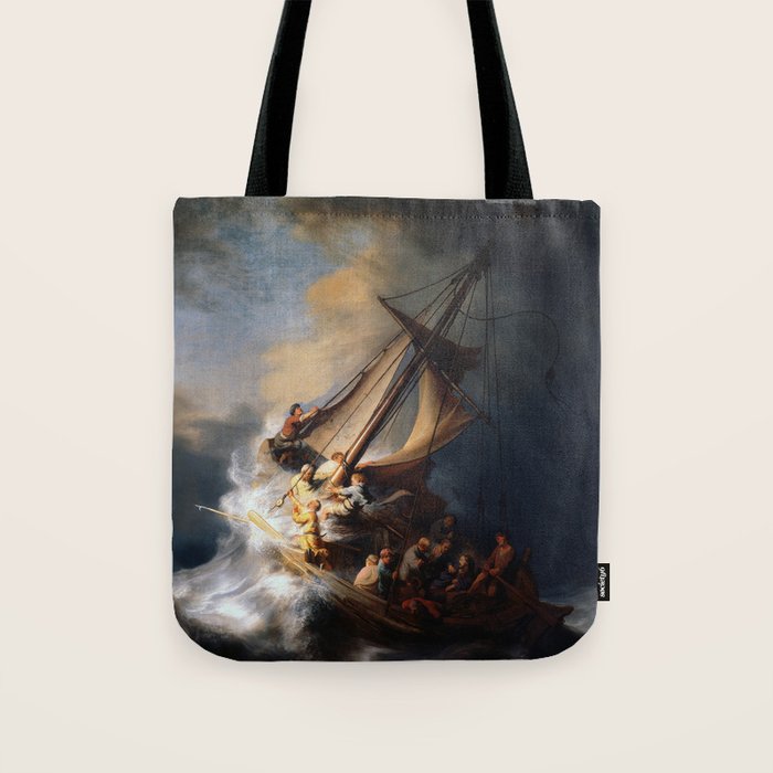 Stolen Painting - The Storm on the Sea of Galilee by Rembrandt Tote Bag Gallery Image 1