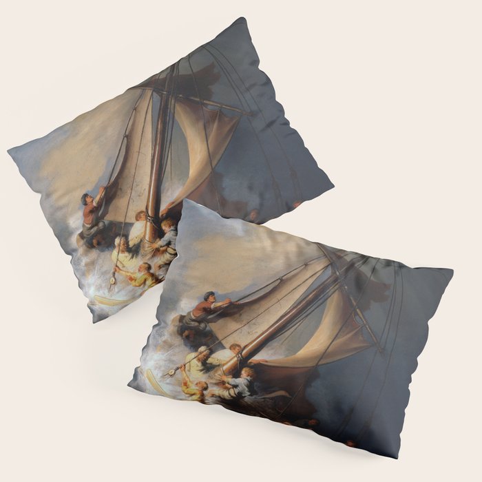 Stolen Painting - The Storm on the Sea of Galilee by Rembrandt Pillow Sham Gallery Image 3