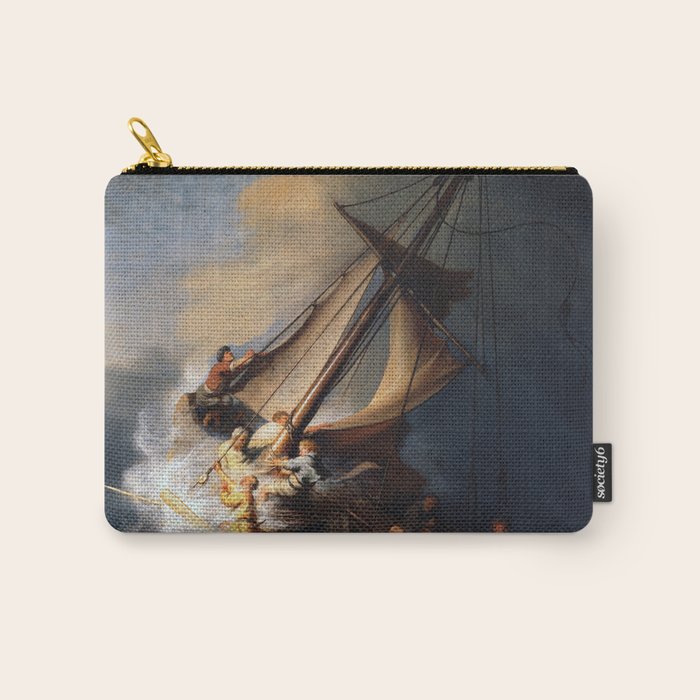Stolen Painting - The Storm on the Sea of Galilee by Rembrandt Carry All Pouch Gallery Image 1