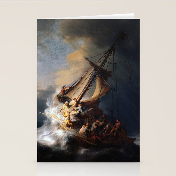Stolen Painting - The Storm on the Sea of Galilee by Rembrandt Stationery Card Gallery Image 1