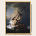 Stolen Painting - The Storm on the Sea of Galilee by Rembrandt Serving Tray Gallery Image 1
