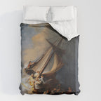 Stolen Painting - The Storm on the Sea of Galilee by Rembrandt Duvet Cover Gallery Image 6