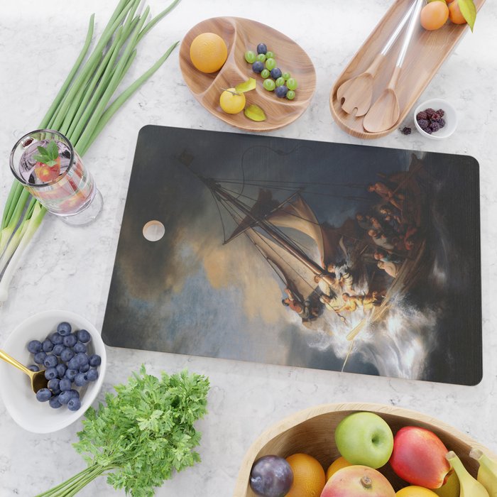 Stolen Painting - The Storm on the Sea of Galilee by Rembrandt Cutting Board Gallery Image 2