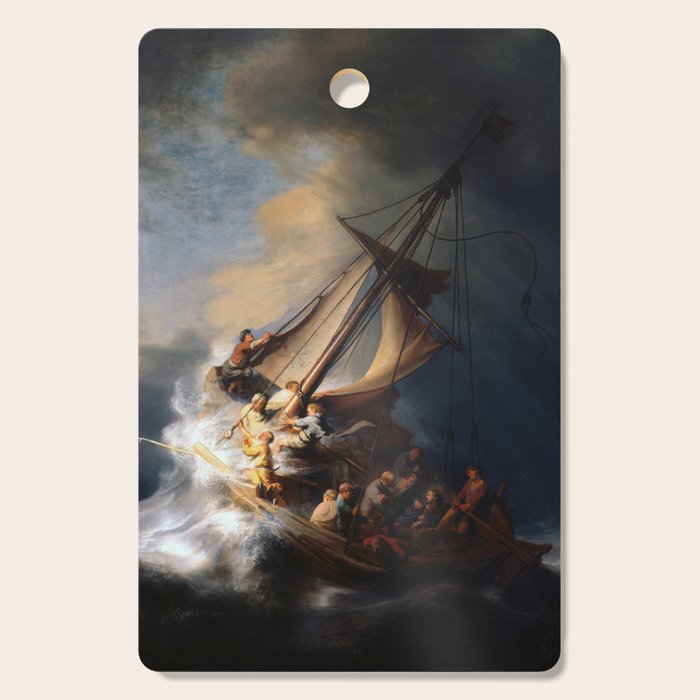 Stolen Painting - The Storm on the Sea of Galilee by Rembrandt Cutting Board Gallery Image 1