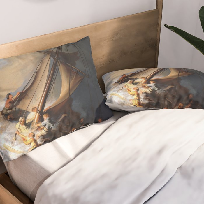 Stolen Painting - The Storm on the Sea of Galilee by Rembrandt Pillow Sham Gallery Image 2