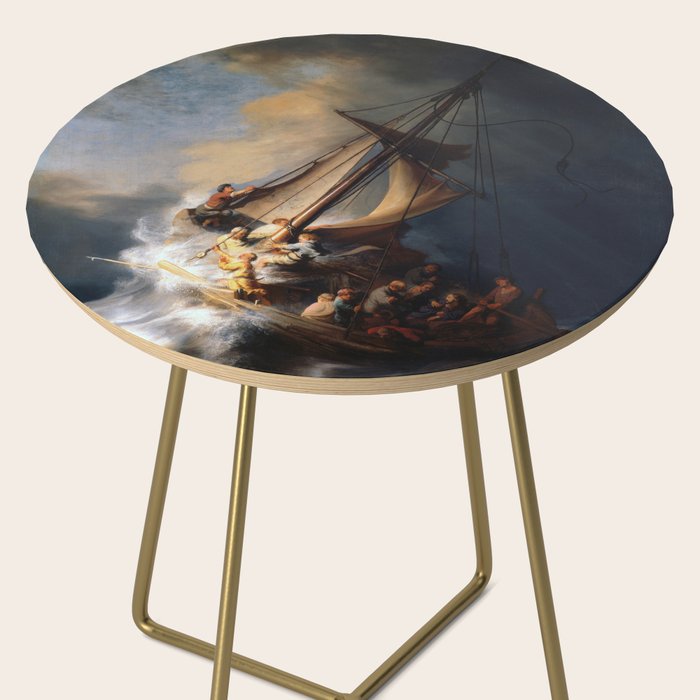 Stolen Painting - The Storm on the Sea of Galilee by Rembrandt Side Table Gallery Image 2
