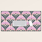 Modern flowers - violet and green Desk Mat Gallery Image 1