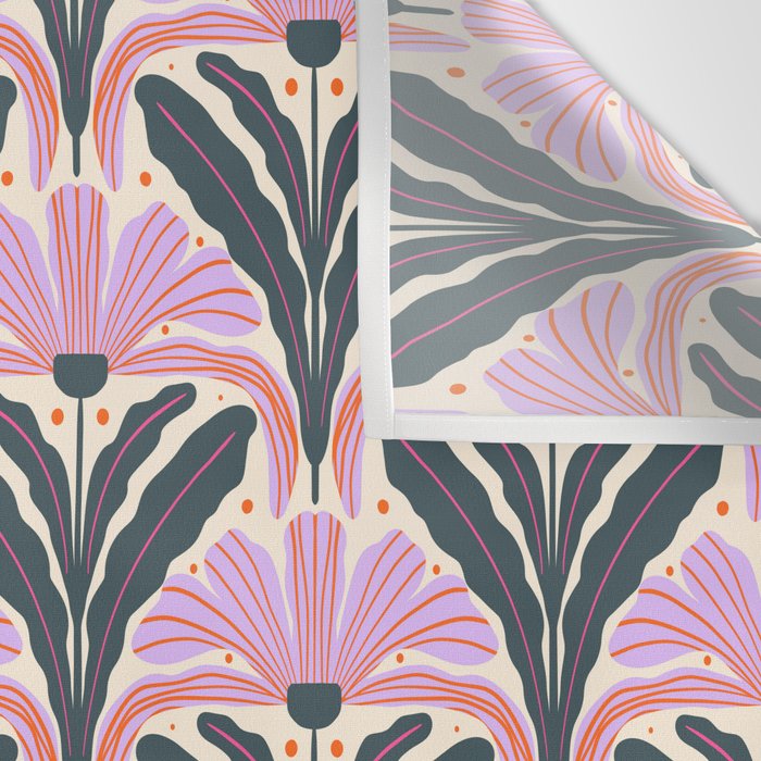 Modern flowers - violet and green Wall Tapestry Gallery Image 3