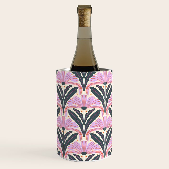 Modern flowers - violet and green Wine Chiller Gallery Image 1