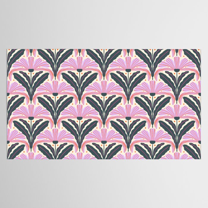 Modern flowers - violet and green Tablecloth Gallery Image 2